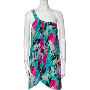Lacey Parker Colorful One Shoulder Mini Dress